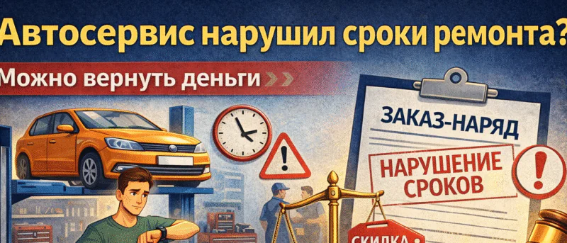 Юрист Гарин Никита Вадимович объясняет: Клиент вправе требовать скидку при нарушении сроков ремонта автомобиля