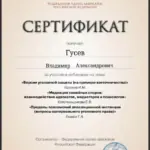 Сертификат - Гусев Владимир Александрович