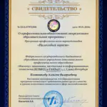 Свидетельство Плотников А.В. - Плотников Алексей Валерьевич