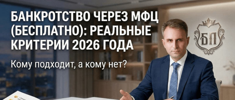 Юрист Сырцов Алексей Александрович объясняет: Банкротство через МФЦ (бесплатно): реальные критерии 2026 года — кому подходит, а кому нет