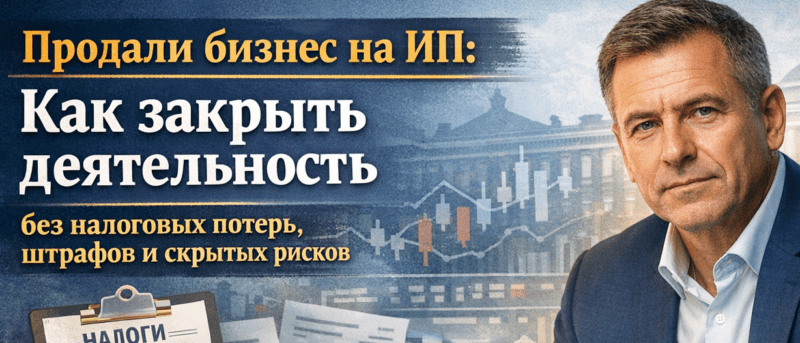 Юрист Новосельцев Артем Владимирович объясняет: Продали бизнес на ИП: как закрыть деятельность без налоговых потерь, штрафов и скрытых рисков