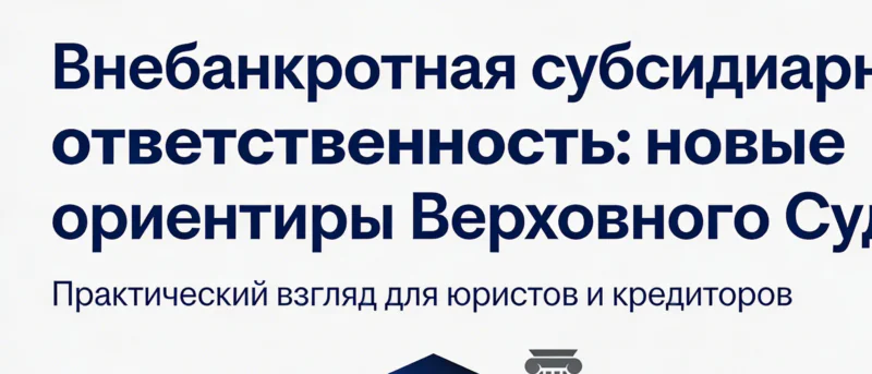 Юрист Новосельцев Артем Владимирович объясняет: “Внебанкротная” субсидиарная ответственность: новые ориентиры Верховного Суда