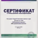 Сертификат - Конышев Андрей Олегович