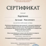 certificate (14) - Карпенко Евгений Максимович