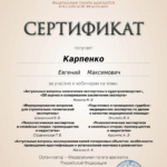 certificate (21) - Карпенко Евгений Максимович