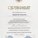 Сертификат - Трибой Ион Михайлович