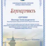 Благодарность - Сергеев Виктор Александрович