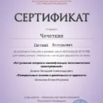 Сертификат 5 - Чечеткин Евгений Валерьевич