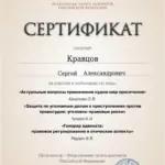 Сертификат 2 - Кравцов Сергей Александрович