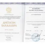 Диплом бакалавра - Болтава Марина Малхазовна