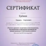 Сертификат 10 - Ерёмин Никита Сергеевич