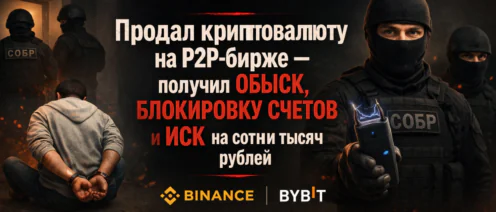 Продал криптовалюту на проверенной P2P-бирже — получил блокировку счетов, обыск и иск