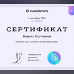 Диплом: Основы програмирования, 2022 — Охотников К.С.