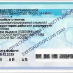 Разрешение на работу высококвалифицированному специалисту ВКС Work Permit - Кшевицкий Станислав Александрович