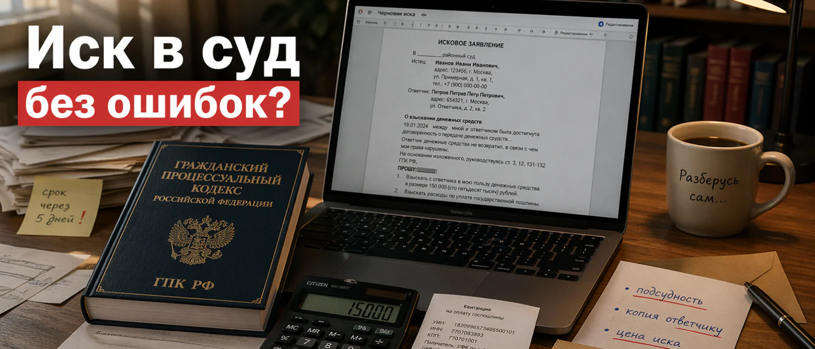 Юрист Шевчук Максим Юрьевич объясняет: Как правильно написать исковое заявление в суд и не испортить дело еще до первого заседания