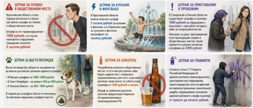 За какие правонарушения общественного порядка можно получить штраф