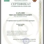 Сертификат - Карелин Михаил Иннокентьевич