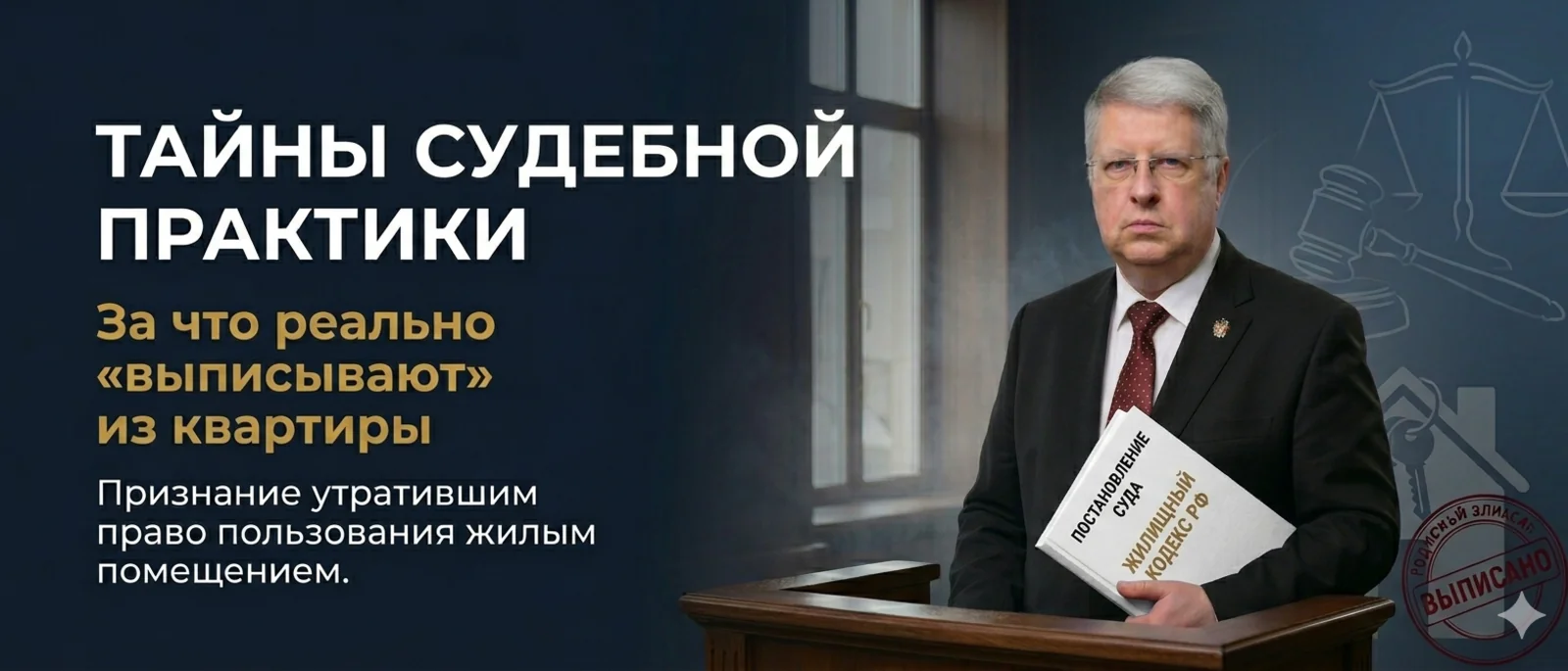 Адвокат Алексеенко Анатолий Владимирович объясняет: Признание утратившим право пользования жилым помещением