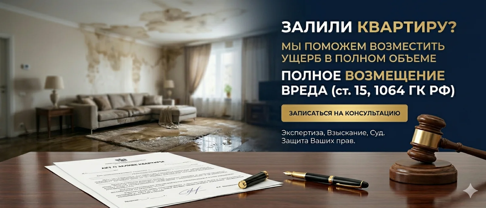 Адвокат Алексеенко Анатолий Владимирович объясняет: Взыскание ущерба при заливе квартиры