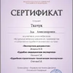 Сертификат - Ткачук Зоя Александровна