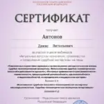 Сертификат - Антонов Денис Витальевич