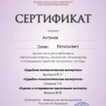 Сертификат 3 - Антонов Денис Витальевич