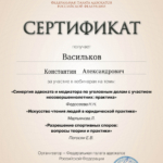 Сертификат 25.03.2026 – 6 часов - Васильков Константин Александрович