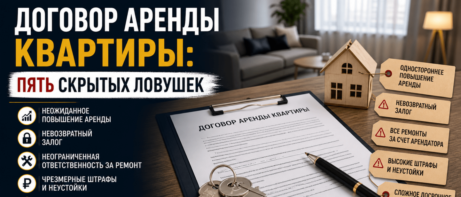 Юрист Сардарян Давид Владимирович объясняет: Договор аренды квартиры: пять скрытых ловушек
