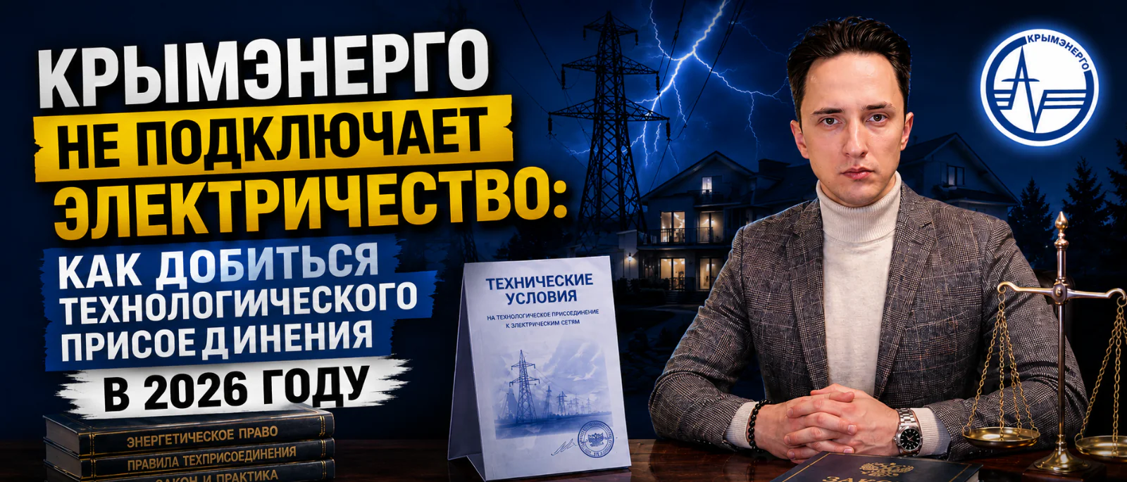 Юрист Остапенко Ярослав Владимирович объясняет: Крымэнерго не подключает электричество: как добиться технологического присоединения в 2026 году