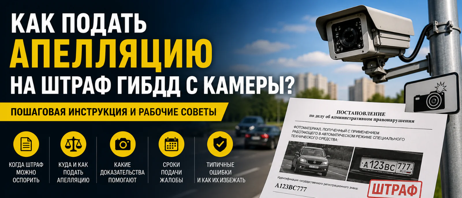 Юрист Сардарян Давид Владимирович объясняет: Как подать апелляцию на штраф ГИБДД с камеры