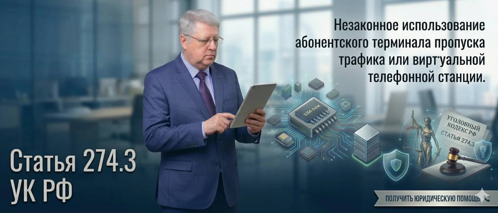 Адвокат Алексеенко Анатолий Владимирович объясняет: Статья 274.3 УК РФ: Незаконное использование сим-боксов и виртуальных АТС — как защититься