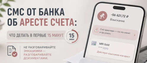 СМС от банка об аресте счета: что делать в первые 15 минут