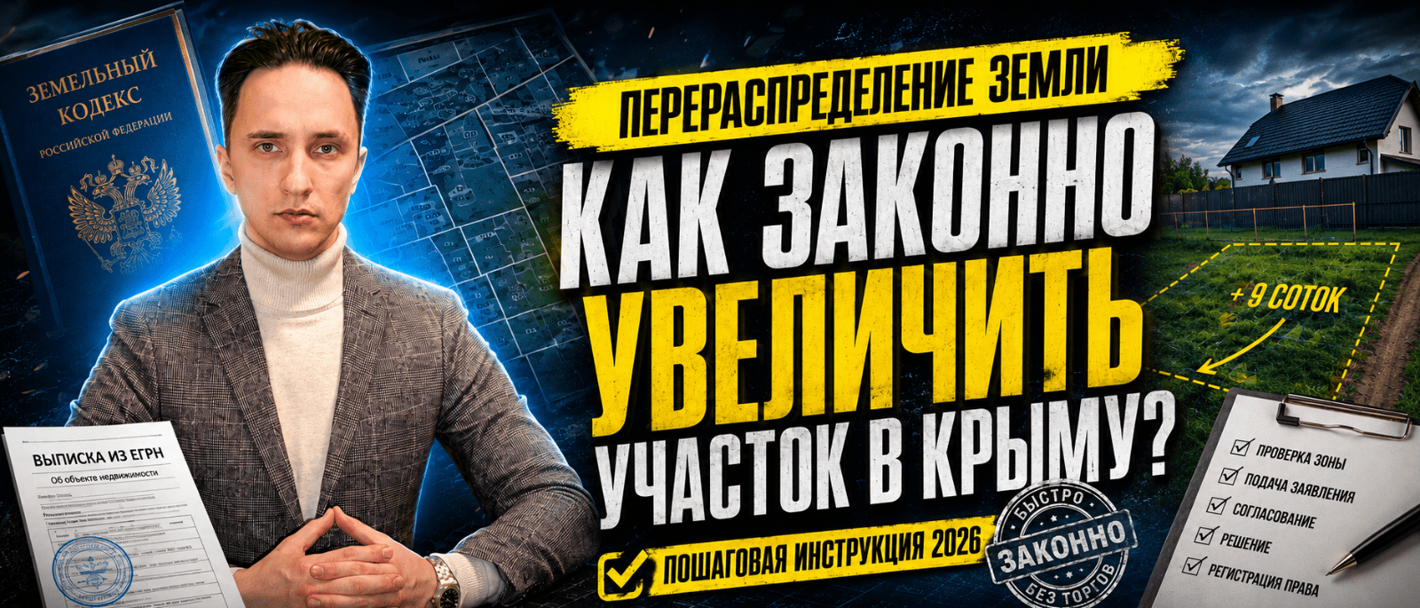 Юрист Остапенко Ярослав Владимирович объясняет: Как законно увеличить земельный участок в Крыму. Перераспределение земли