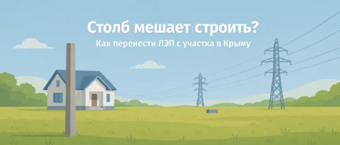 Перенос столба ЛЭП с участка в Крыму: как освободить землю от электросетей Крымэнерго