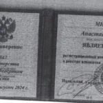 Удостоверение - Носова Анастасия Михайловна