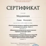 Сертификат от 10 сентября 2025 г. 6 часов - Мордвинцев Роман Федорович