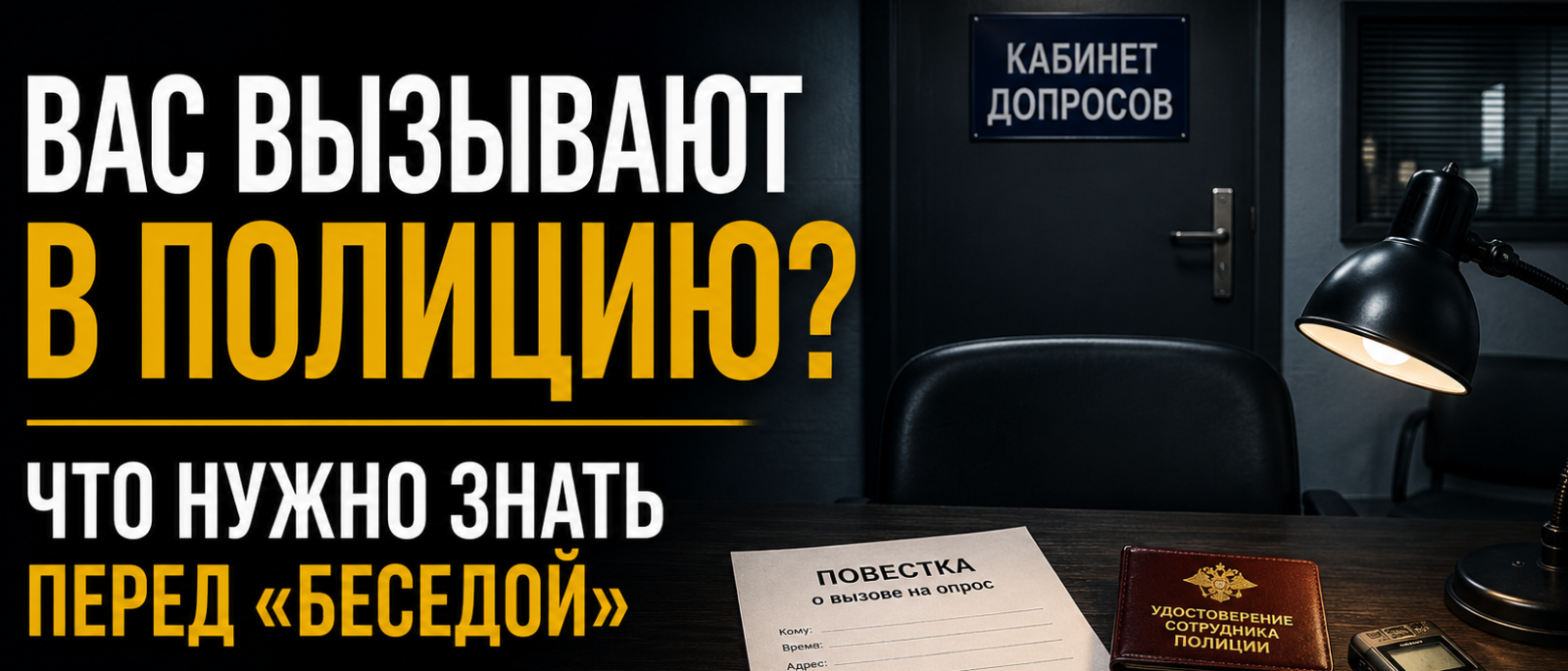 Адвокат Иванцов Сергей Анатольевич объясняет: Вас вызывают в полицию «для беседы». Почему фраза «просто поговорить» должна насторожить