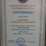 Сертификат 2 - Береснев Дмитрий Алексеевич