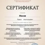 Сертификат - Носов Павел Анатольевич