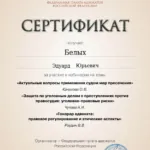 Сертификат 25.02 - Белых Эдуард Юрьевич