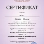 Сертификат 22.04 - Белых Эдуард Юрьевич