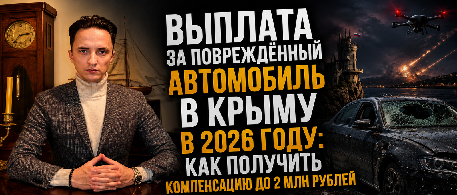 Юрист Остапенко Ярослав Владимирович объясняет: Выплата за повреждённый автомобиль в Крыму в 2026 году: как получить компенсацию до 2 млн рублей