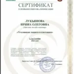 Сертификат - Долгих Ирина Олеговна