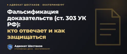 Фальсификация доказательств (ст. 303 УК РФ): субъект, части, санкции и защита