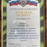 Грамота - Коханец Егор Сергеевич