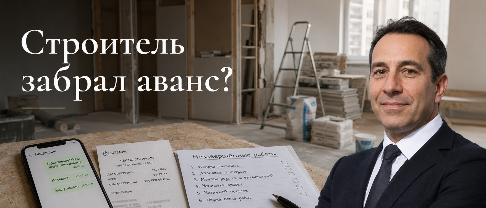 Юрист Шевчук Максим Юрьевич объясняет: Строитель взял аванс и пропал: как вернуть деньги без договора