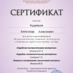 Сертификат - Кудряшов Александр Алексеевич