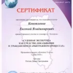 Сертификат 4 - Конопленко Евгений Владимирович