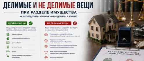 Делимые и не делимые вещи при разделе имущества
