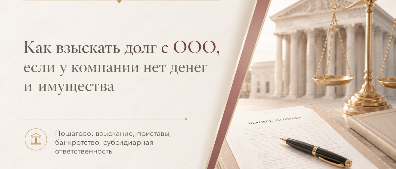 Юрист Кудряшова Милана Александровна объясняет: Как взыскать долг с ООО, если у компании нет денег и имущества